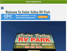 Tablet Screenshot of cedarvalleyrvpark.com